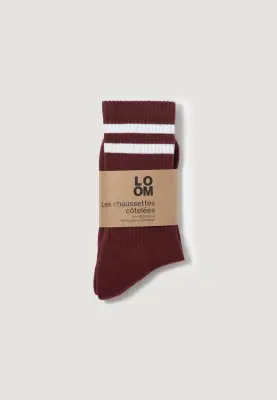 Les chaussettes côtelées - Bordeaux — photo 2