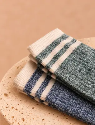 Pack chaussettes sport - Navy & Vert — photo 2