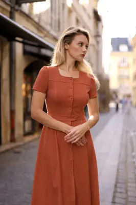 Rina Midi Dress - Brick — photo 5