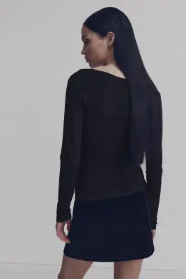 Top avec détail torsadé - Noir — photo 2