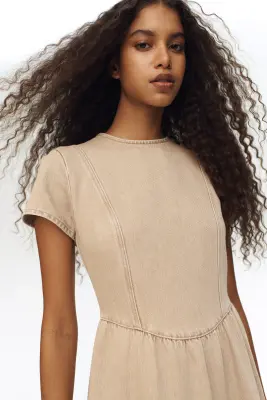 Robe maxi en denim - Beige — photo 2