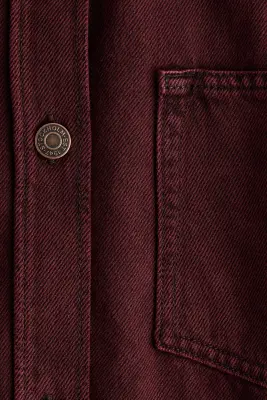 Chemise oversize en denim - Bordeaux — photo 4
