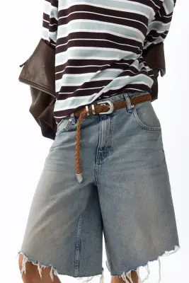 Short Bermuda en denim - Bleu denim clair — photo 1