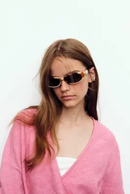 Gilet croisé - Rose chiné — photo 2