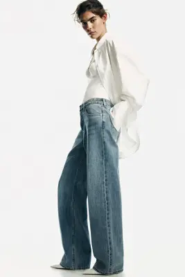 Wide Regular Waist Jeans - Bleu denim clair — photo 5