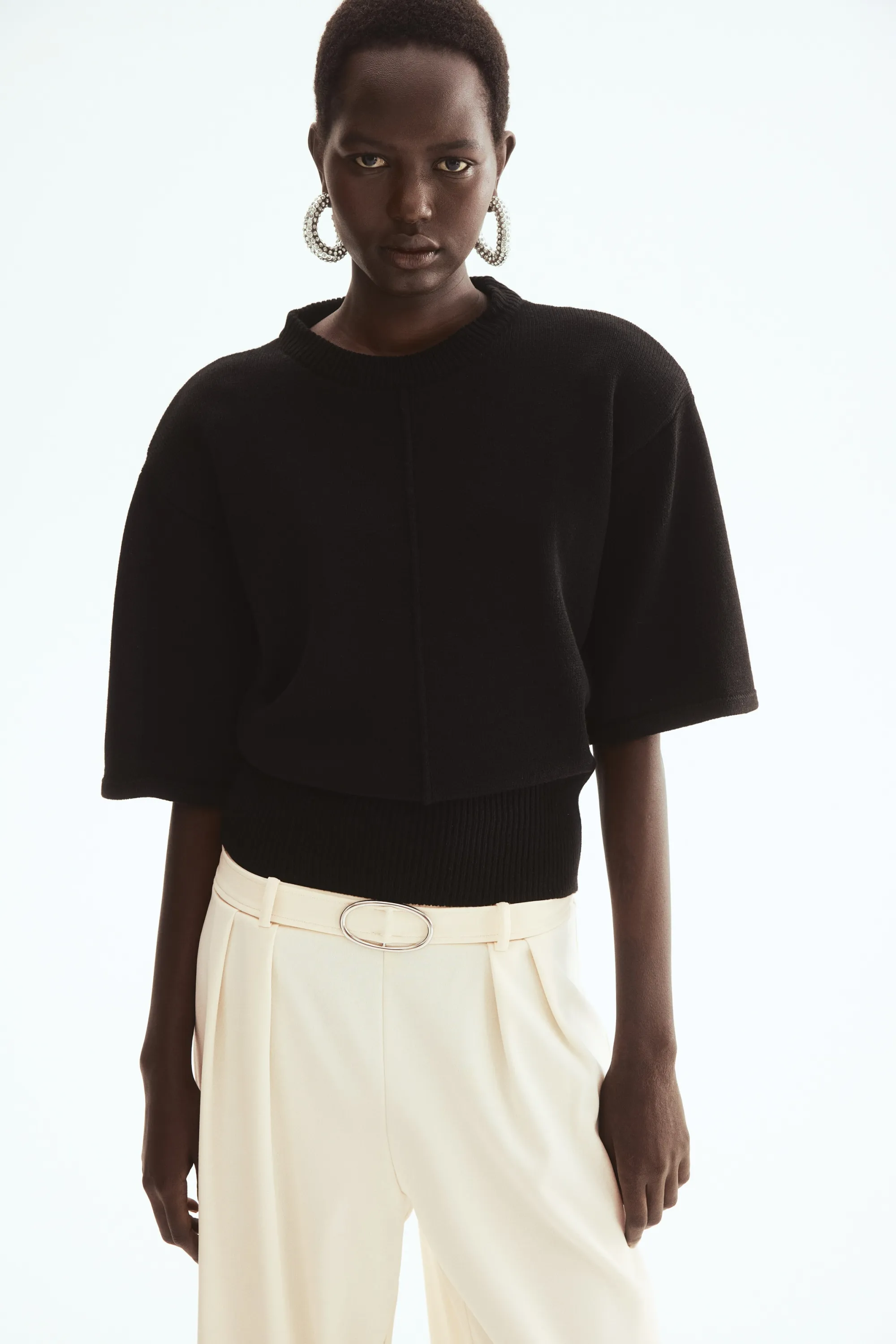 Pantalon en jersey romanite - Crème