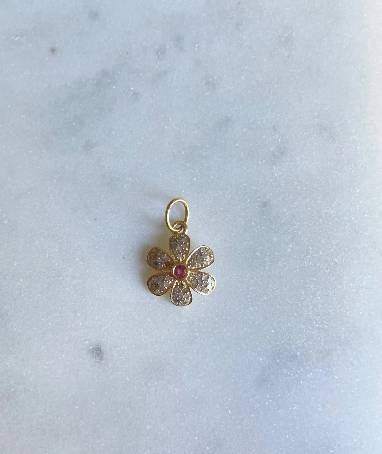 Nouveau ! ROOM SERVICE JEWELRY Pendentif  Flower Tourmaline  Diamants