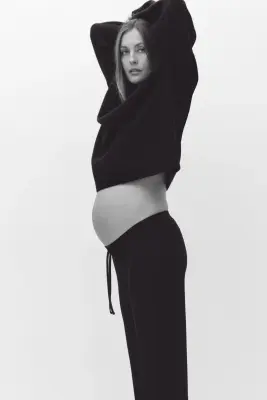 MAMA Pantalon à cordon en scuba - Noir — photo 2