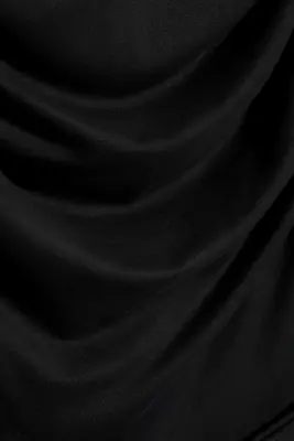 Robe midi drapée à col V - Noir — photo 4