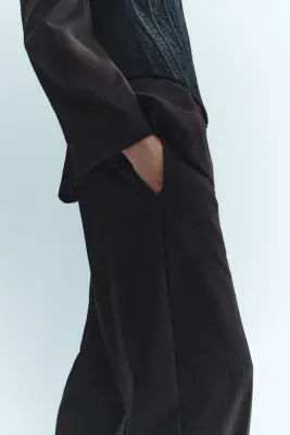 Pantalon chic en twill - Marron foncé/rayures tennis — photo 3