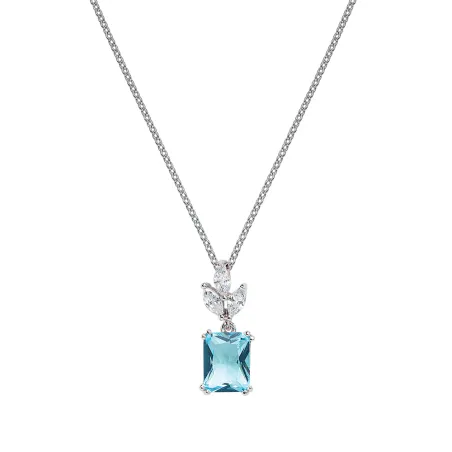 Collier Argent Rhodié - Oxyde de Zirconium Bleu et Blanc Go Mademoiselle 600109