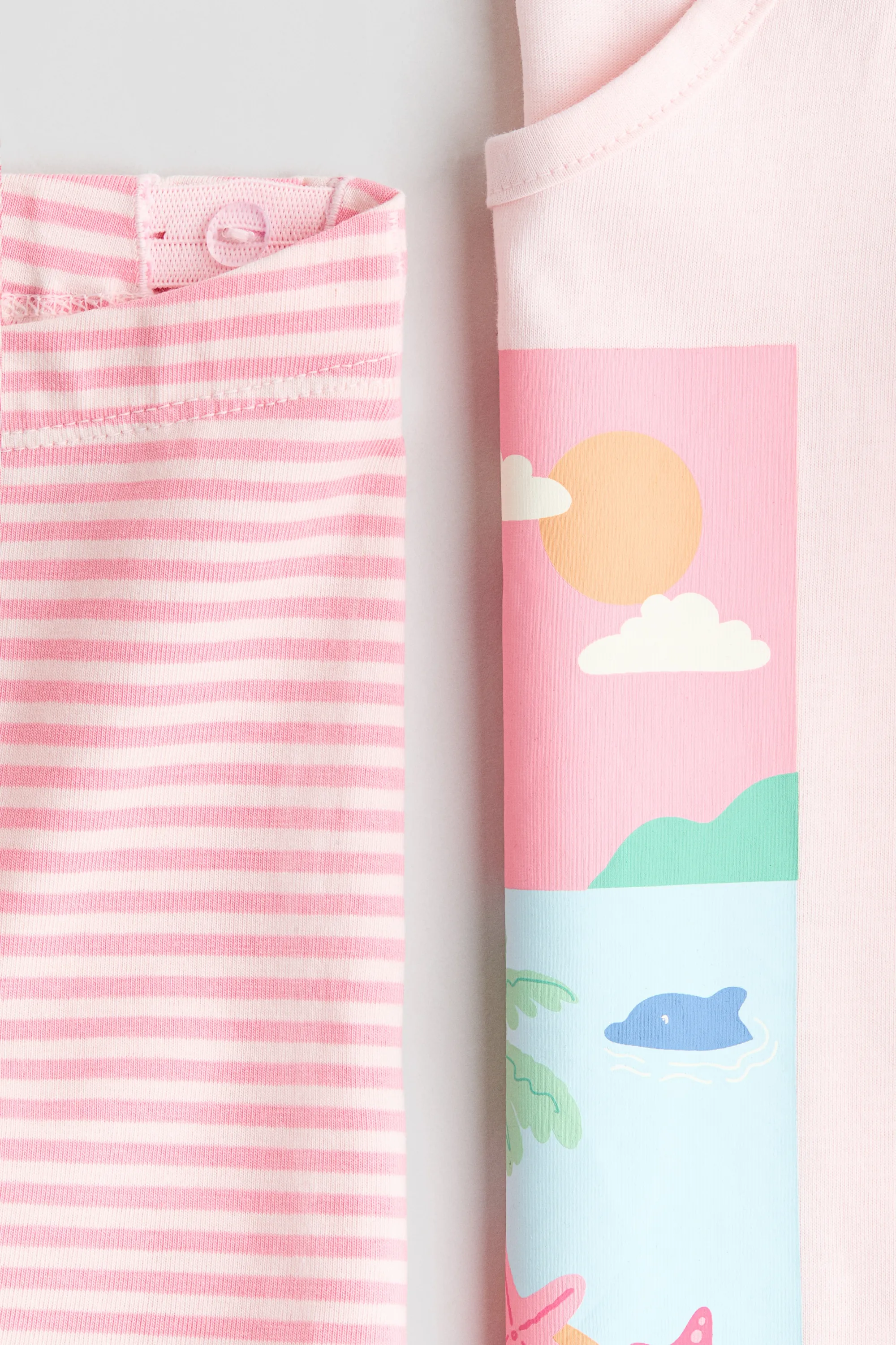 Ensemble 2 pièces en coton - Rose clair/Best Vacay