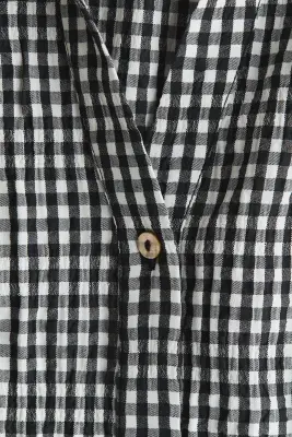 Tie-belt dress - Noir/vichy — photo 5