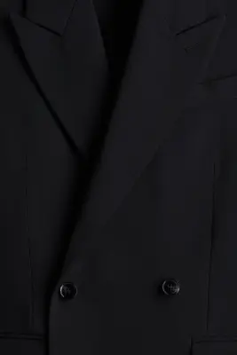 Veste Relaxed Fit à fermeture croisée - Bleu marine — photo 1