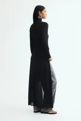 Top asymétrique avec col cheminée - Noir — photo 2