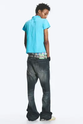 Jean bootcut regular taille basse Boo Bootleg - Morbid Blue - Bleu foncé — photo 4