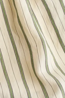 Short en lyocell mélangé avec taille élastique - Crème/rayé — photo 3