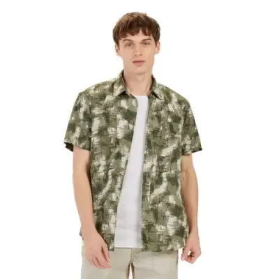 CAMEL ACTIVE CHEMISE IMPRIME Kaki — photo 1