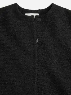Veste en maille bouclée à manches raglan - Noir — photo 4