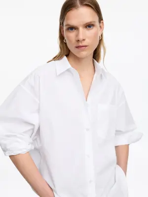 Chemise oversize à manches chauve-souris - Blanc — photo 3