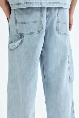 Jean baggy Carpenter - Bleu denim clair — photo 3