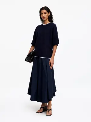 Pull en mélange de laine et d'alpaga - Bleu foncé — photo 1
