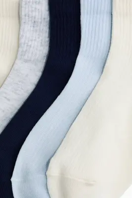 Lot de 5 paires de socquettes - Crème/bleu clair — photo 2
