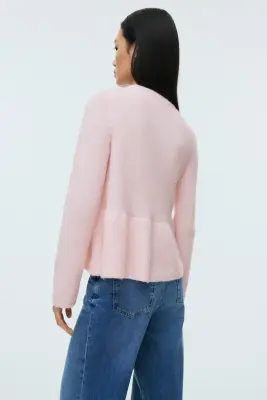 Pull péplum - Rose clair chiné — photo 3
