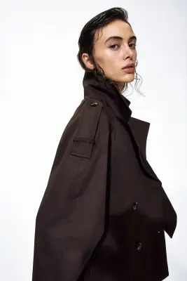 Trench-coat court - Marron foncé — photo 2