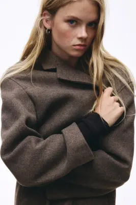 Manteau à fermeture droite - Taupe foncé — photo 2