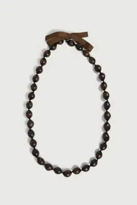 COLLIER ZEBRA MARRON FONCÉ — photo 1