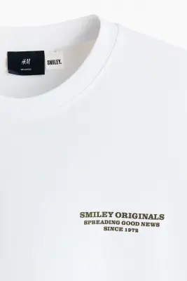 T-shirt Loose Fit - Blanc/Smiley® Originals — photo 4