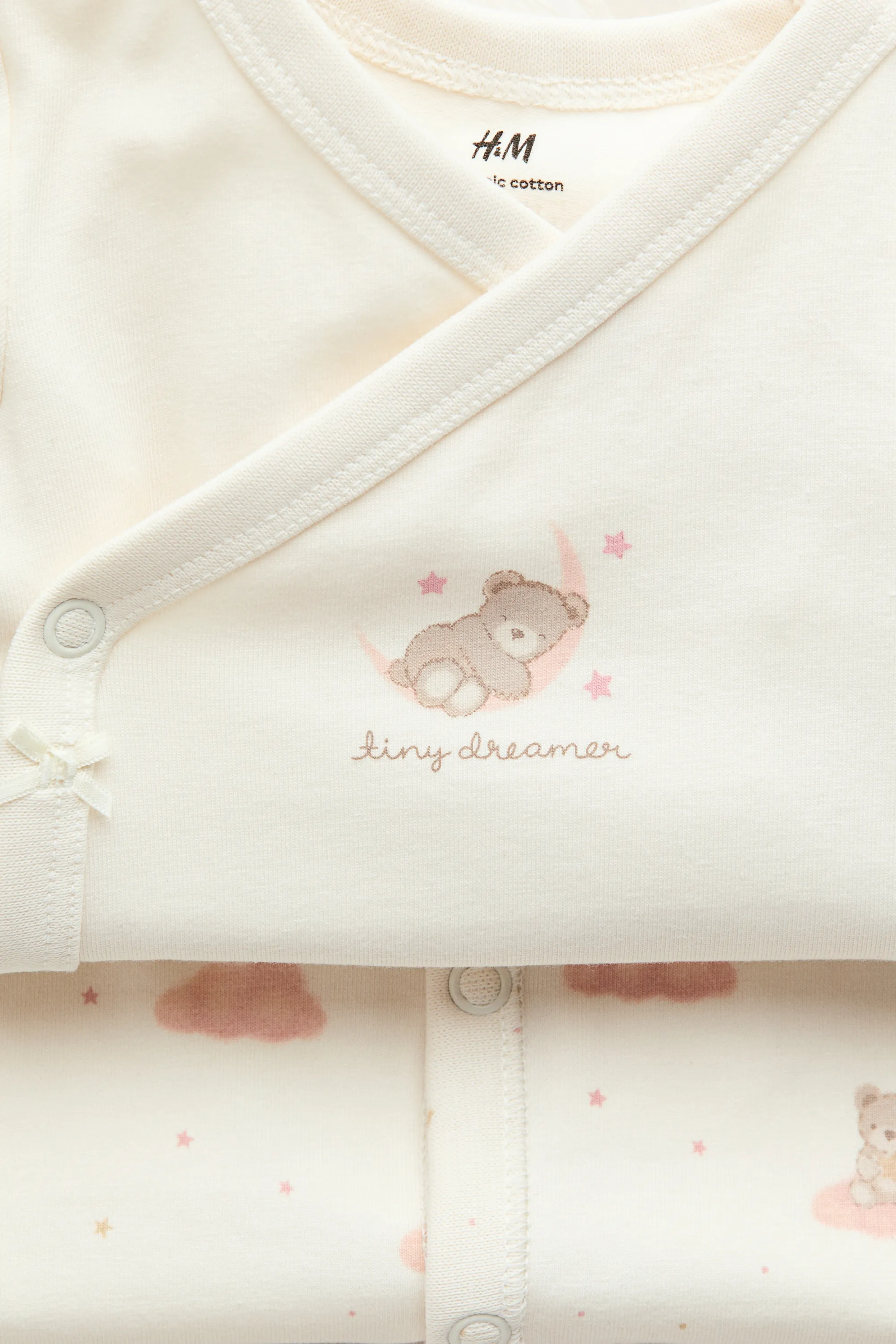 Ensemble 3 pièces en coton - Crème/nounours