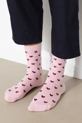 Chaussettes coeur jacquard — photo 1