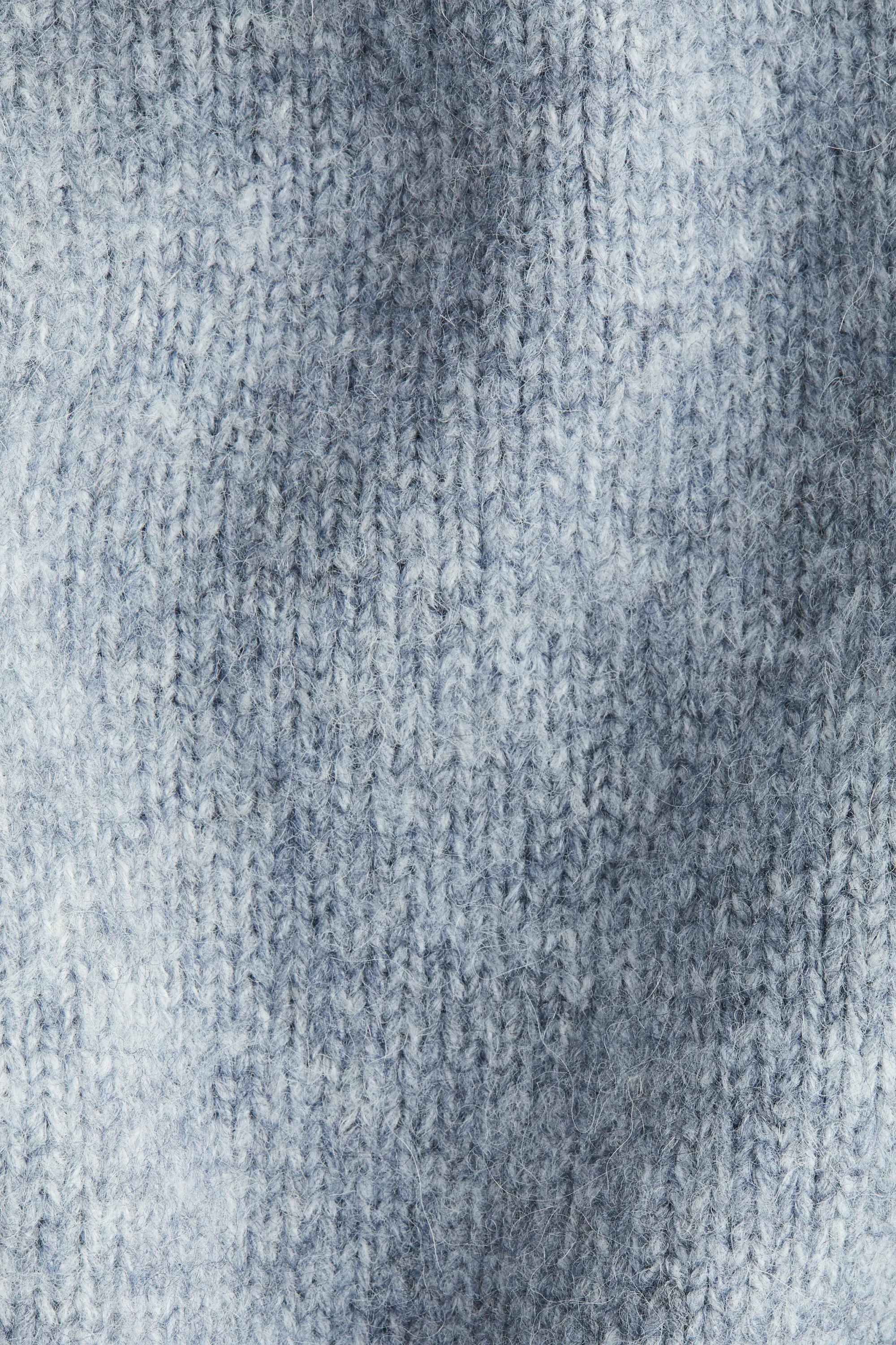 Pull à col cheminée - Bleu ancien chiné