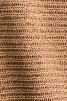 Pull en maille côtelée avec encolure bateau - Beige foncé — photo 4