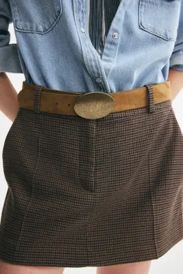 Jupe-short courte - Taupe/motif pied-de-poule — photo 2