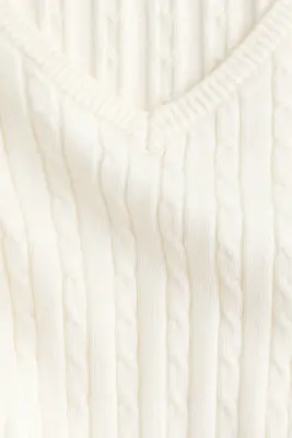 Pull en maille torsadée de viscose mélangée - Blanc — photo 4
