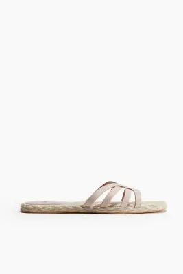 Sandales façon espadrilles - Beige clair — photo 2