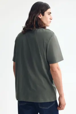 T-shirt Regular Fit - Vert kaki foncé — photo 3