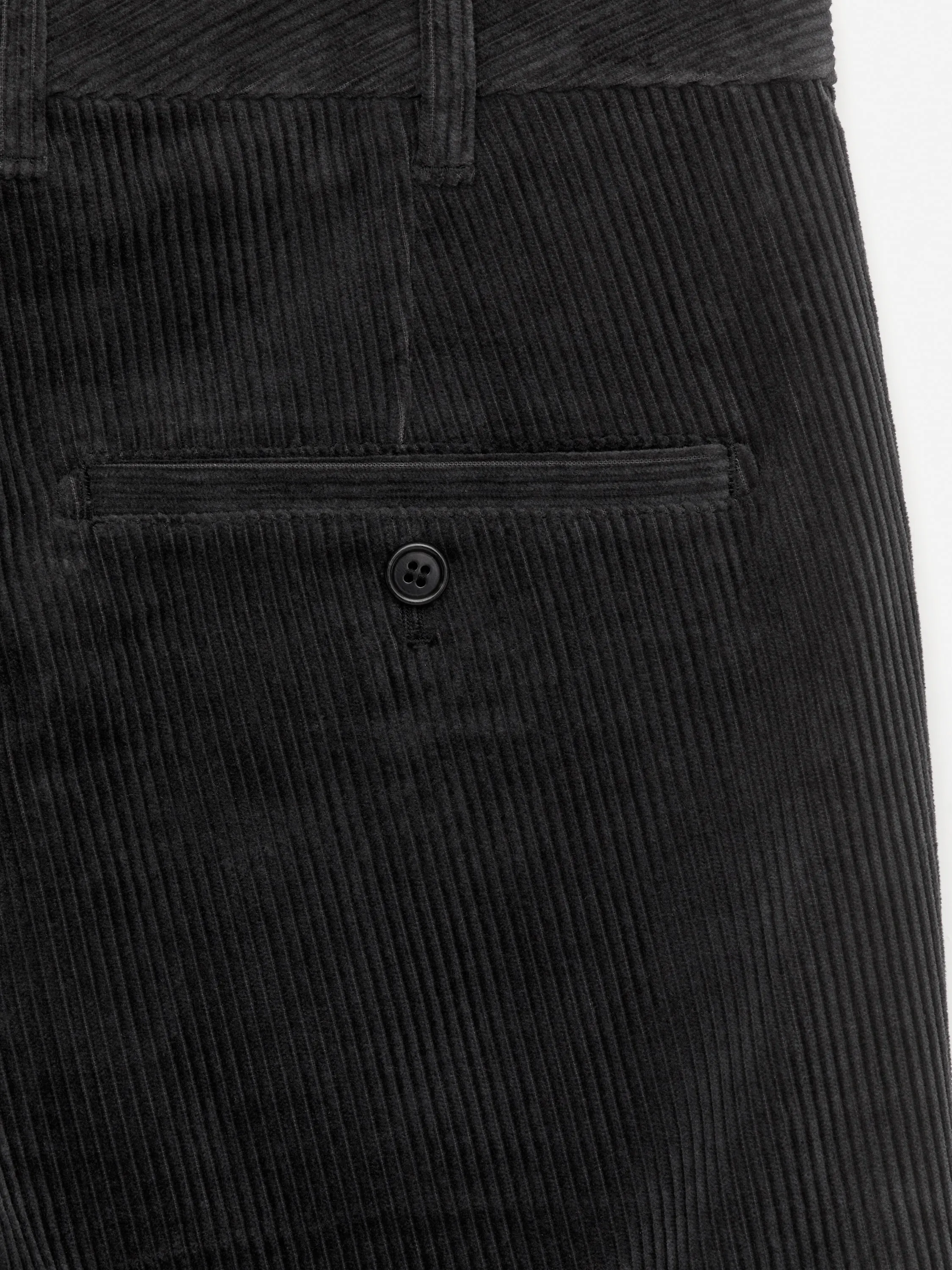 Pantalon chino droit en velours côtelé - Noir