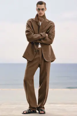 BLAZER FLOU EN LIN - SABLE — photo 4