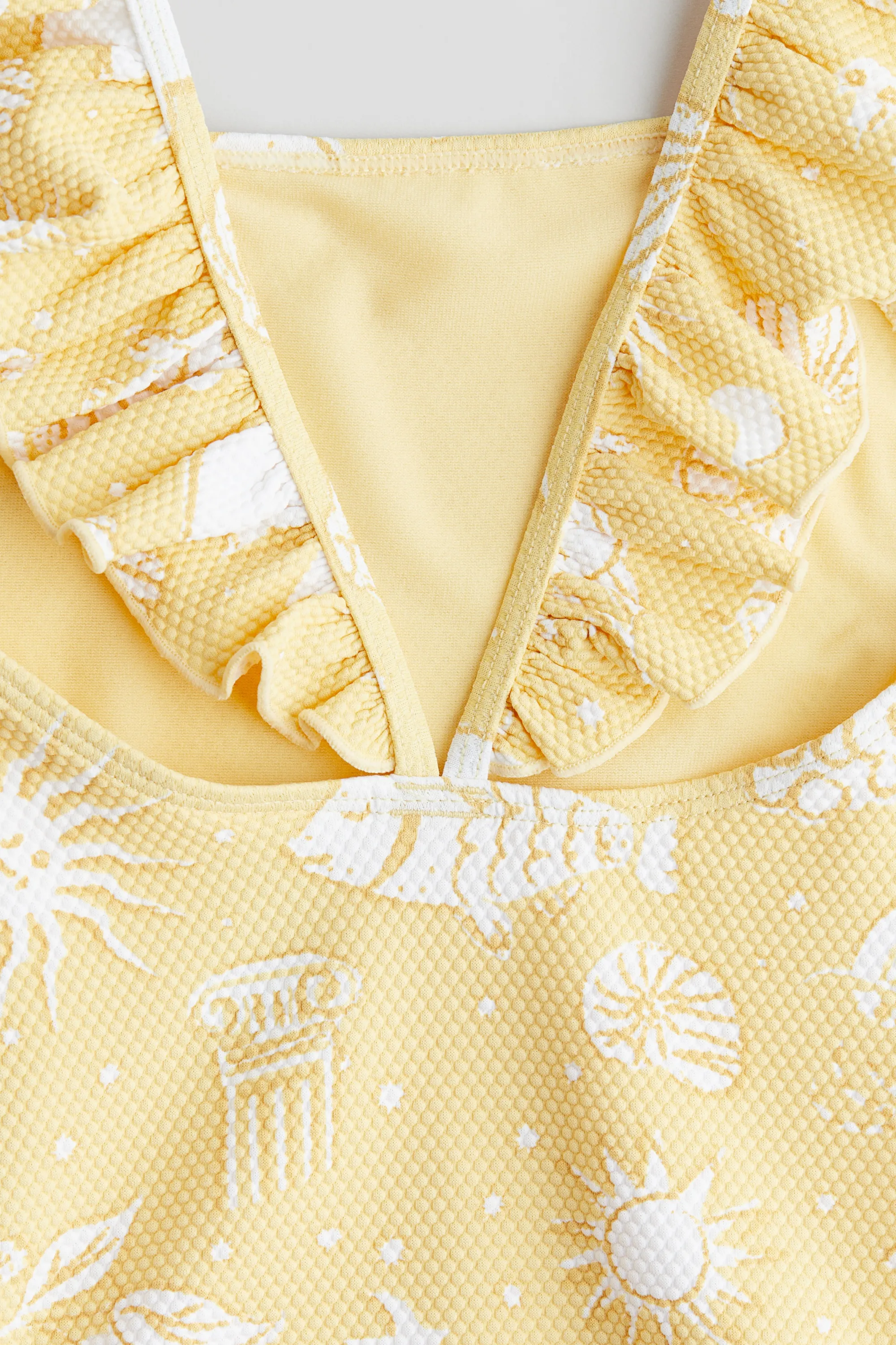 Maillot de bain texturé - Jaune clair/motif