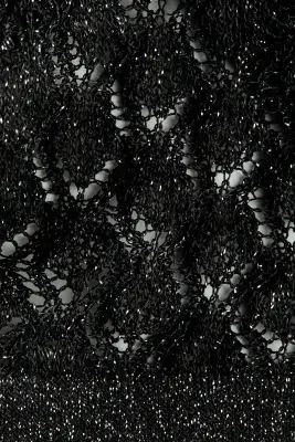 Pantalon scintillant en maille pointelle - Noir — photo 4
