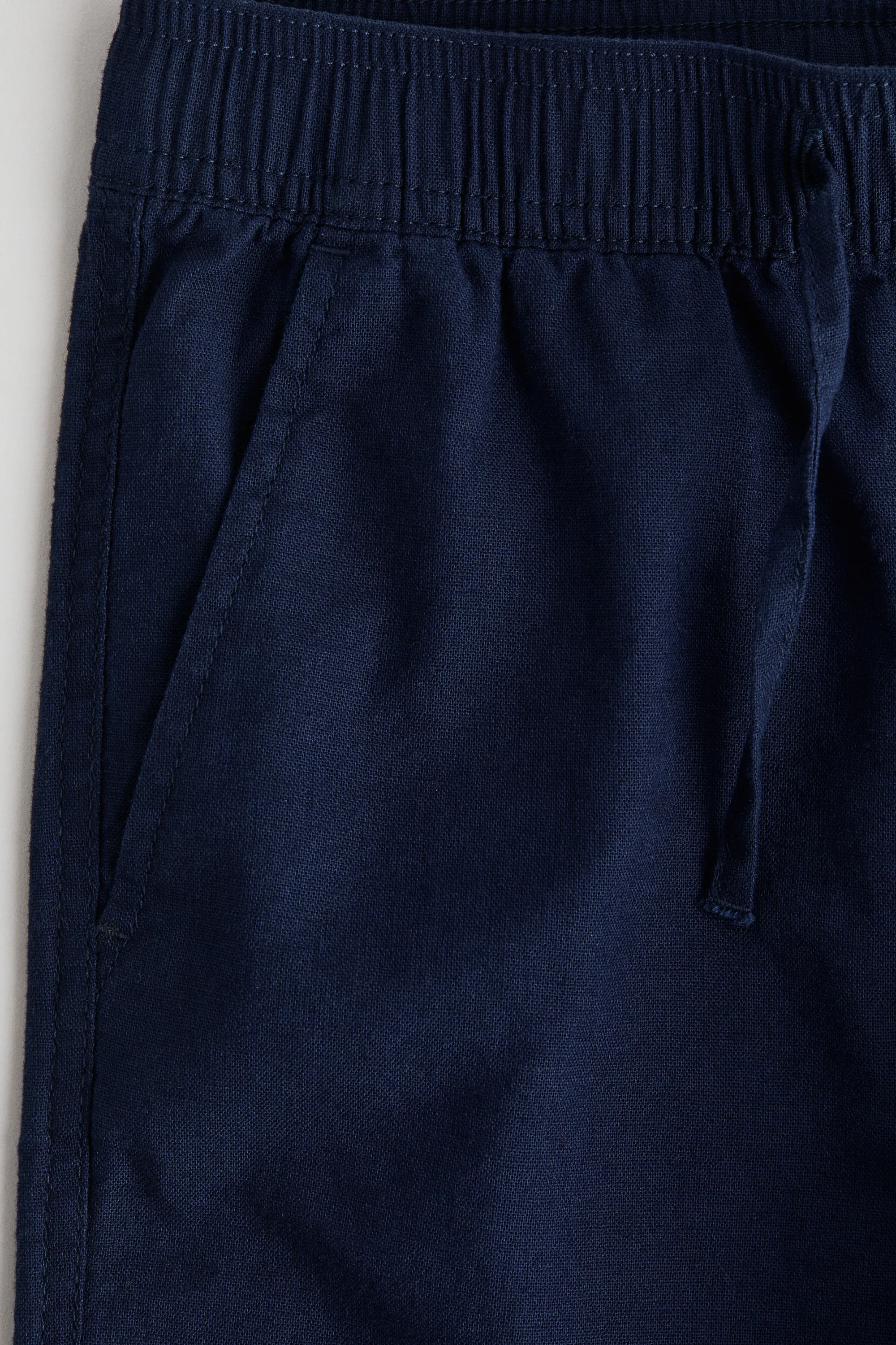 Pantalon en lin mélangé - Bleu marine