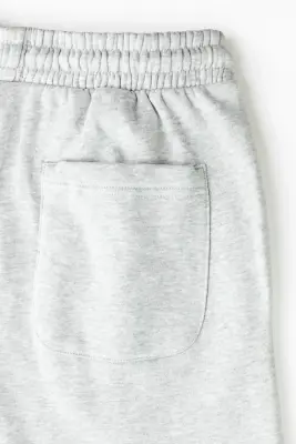 Short Regular Fit en molleton - Gris clair chiné — photo 4