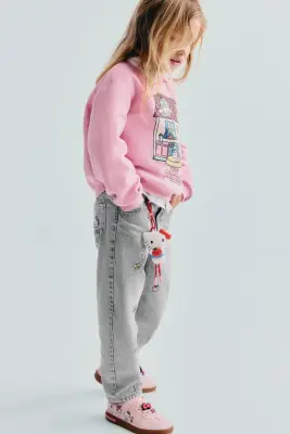 Jean loose avec motifs - Gris clair/Sanrio — photo 2