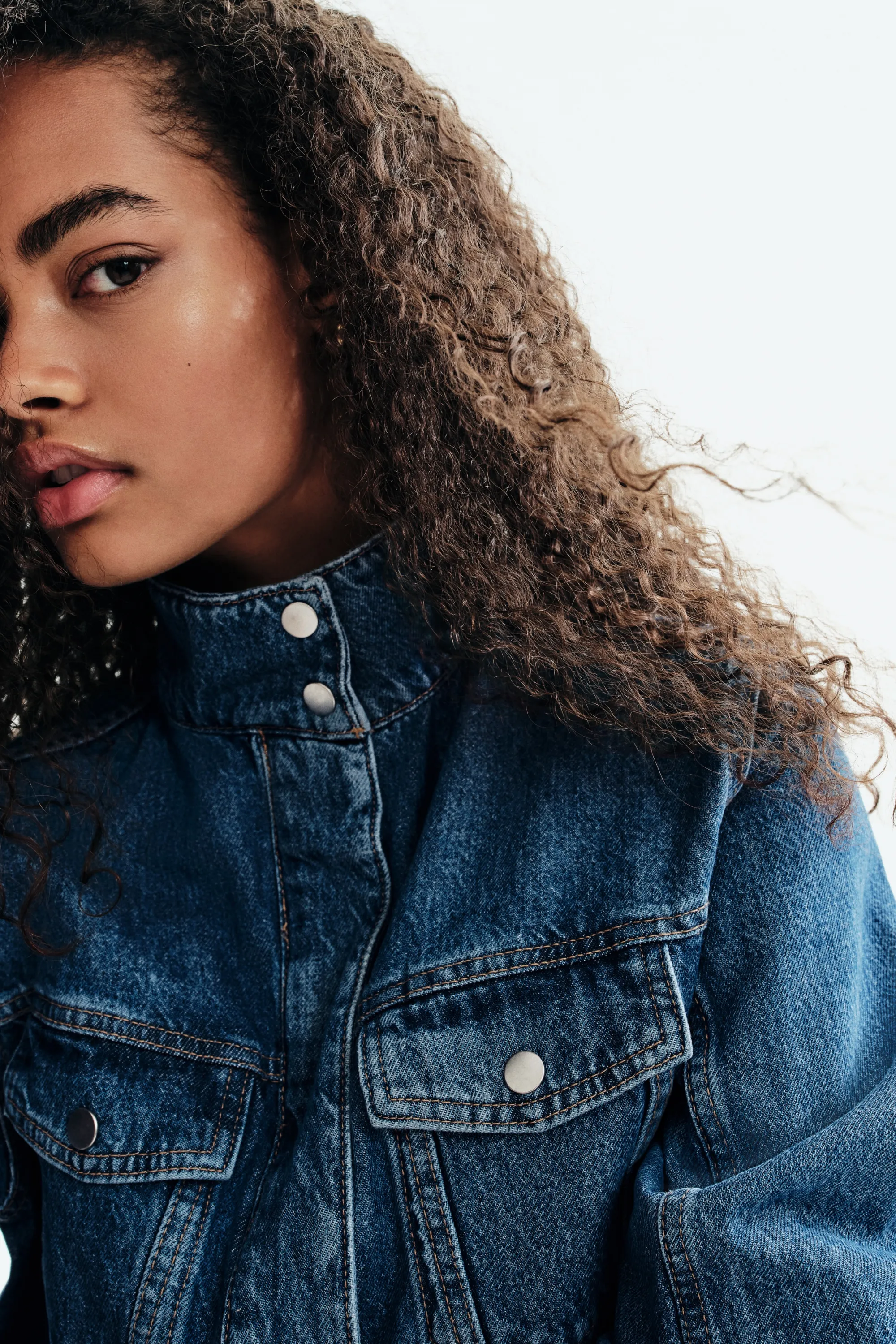 Veste courte en denim - Bleu denim
