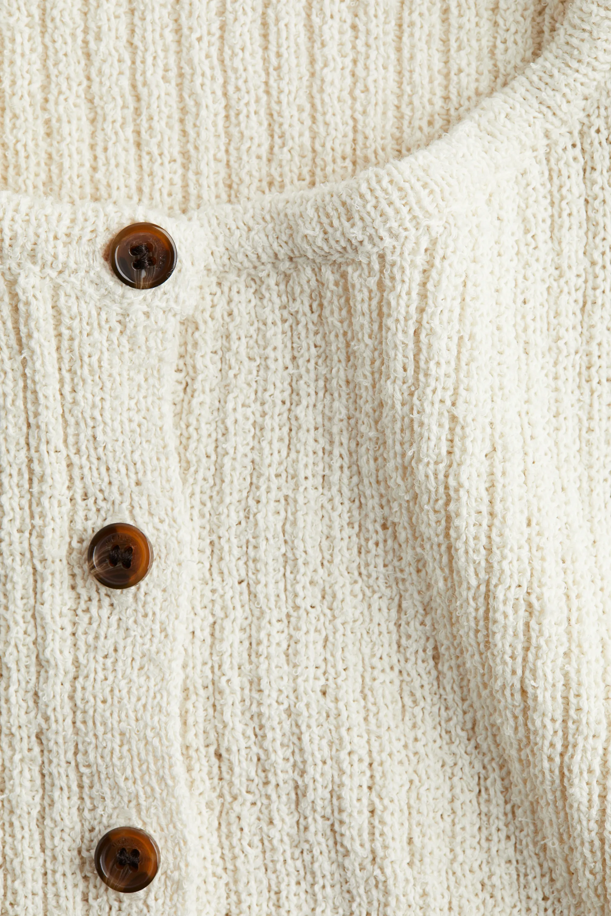 Gilet en maille côtelée - Crème