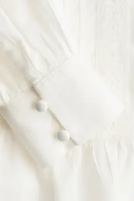 Blouse péplum en coton - Blanc — photo 4
